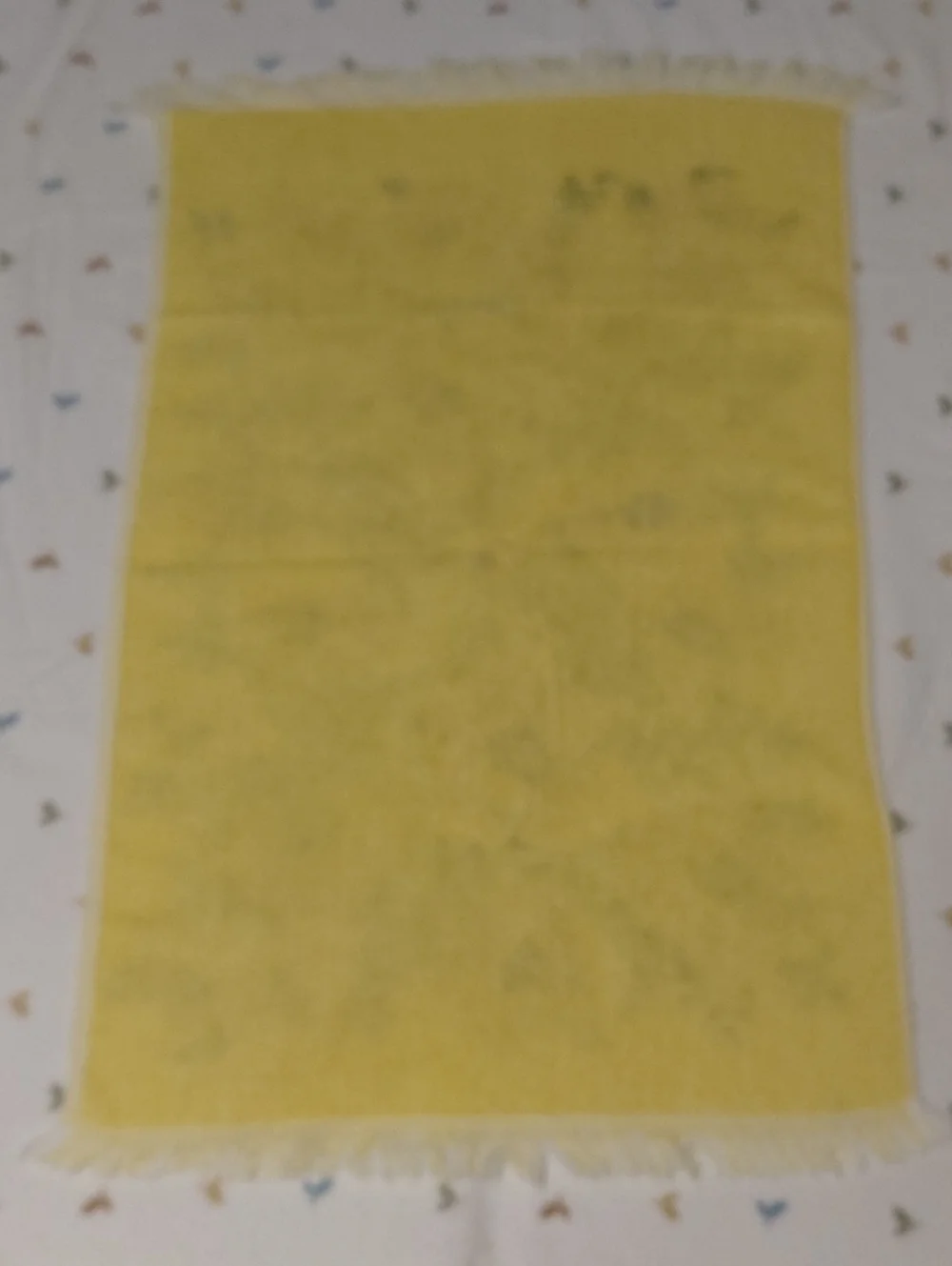 Yellow Floral Fringe Hand Towels - Set of 4